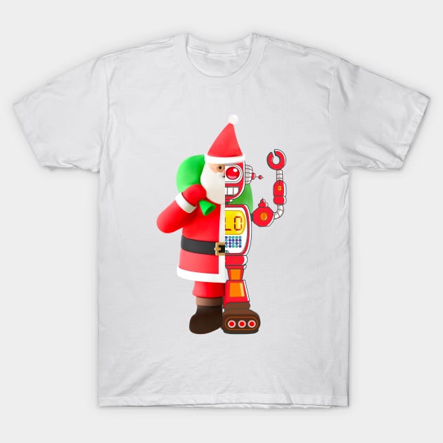 Santa robot T-Shirt by artoffaizan